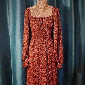 CODE X MODE SMOCKED MIDI DRESS SZ. M NEW